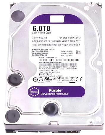 HDD For Purple 6TB 3.5 SATA 64MB 5400RPM For Internal Hard Disk For Surveillance HDD For WD60EJRX WD60PURX