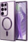 DUEDUE Cover Magnetica per Samsung Galaxy S23 Ultra 6.8[Compatibile con MagSafe], Custodia per Samsung S23 Ultra Case Sottile TPU Silicone Anti-Scivolo, Viola Scuro