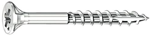 Vis à bois aggloméré Rocket acier zingué blanc tête fraisée empreinte PZ partiellement filetée 6x14070mm de 100 p