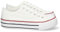shoes&blues.es 74893-Zapatilla Plana para Mujer, de Doble Suela, Comoda, con Material de Lona, Estilo Bamba Casual, y Cierre de Cordones. Talla 39 Blanco