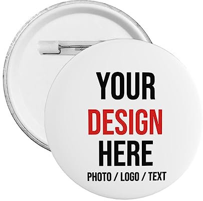 Badges ronds personnalisée avec photo texte Nouveauté boutons broches Badge personnalisé bouton broche pour les étudiants récompensé vêtements décorations cadeau de fête anniversaire Size Small - 3cm