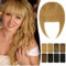 RUWISS Clip in Pony 100% Haarteil Echthaar Clip in Bangs mit Schläfen Remy Echthaar Fringe Dickes Bangs für Frauen Pony Extension Echthaar für Damen(Asche Blond)