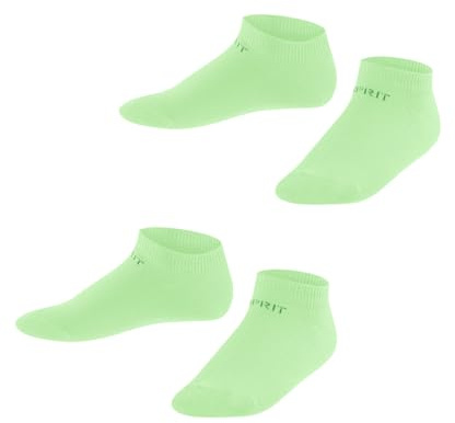 ESPRIT Unisex Kinder Sneakersocken Foot Logo Multipack K Sn Baumwolle kurz einfarbig 2 Paar, Grün After Eight 7134, 35-38
