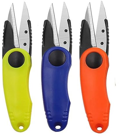 Fishing Wire Plier, 3Pack Foldable Stainless Steel Scissor, Shrimp Shape Fishing Line Clipper, Fishing Folding Scissors, Folding Scissor Tackle, Folding Shrimp Shape Scissor Fishing Tool (3Colors)