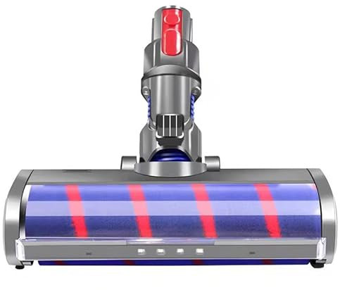 ZahoTse Electric Mop Head for Dyson V6 Vacuum Cleaners, Double Roller,Universal Brush, Attachment with Detachable Water Tank and 12 Reusable Mop Pads