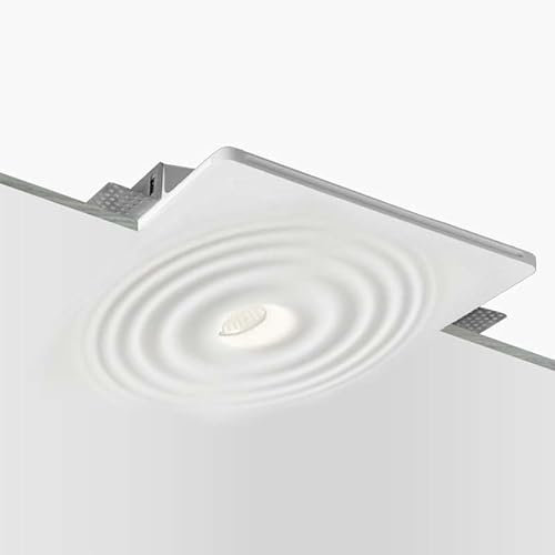 B·LED BARCELONA LED Einbauleuchte aus Gips mit Trimless-Welleneffekt/Integration - 30 x 30 cm - GU10