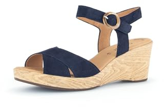 Gabor Damen Keilsandalen, Frauen Sandalen,Best Fitting,offene Schuhe,Strandschuhe,Keilsandaletten,Keilabsatz,Wedge-Heel,Atlantik,37 EU / 4 UK