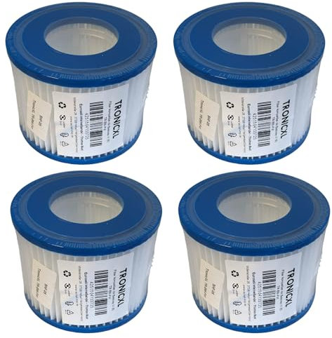 TronicXL Filter kompatibel mit Bestway TYP VI Gr vi Filterkartuschen für Lay-Z-Spa Miami Vegas Monaco BW58323 58239-6 Whirlpool Ersatzteil 60311 58323 (4 Stück)