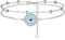 Lydreewam Bracelet de Cheville Protection Mauvais Oeil pour Femme Argent Sterling 925 Émail Bleu Double Chaînes avec Boules Été Plage Bracelet de Pied, Réglable 22+4cm