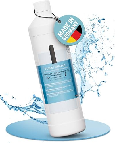 Planet Strong® - 1L alkoholfreies Desinfektionsmittel-Konzentrat für Hände, Flächen & Haut - Gegen Bakterien, Viren, Sporen, Pilze, Hefen, Schimmel und Gerüche | Flasche (Halal & Koscher)