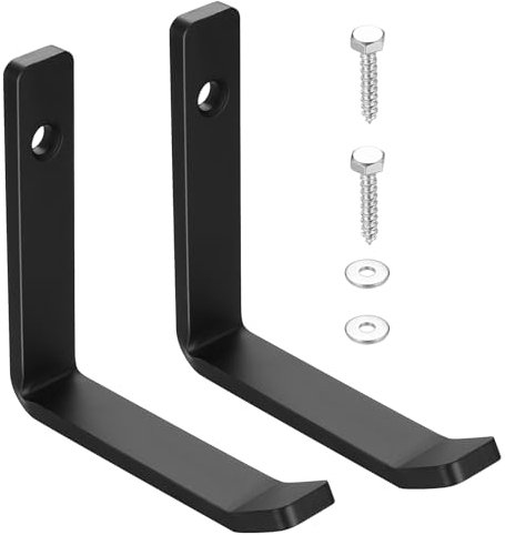 Qeapug 2Stk schwerlast Wandhaken, J Form Garage Haken, Schwarz Universalhaken zum Schrauben, Mantelhaken, Garderobenhaken Schwerlast, zum Aufhängen, Garage, Sperrige Artikel Wandhalterung
