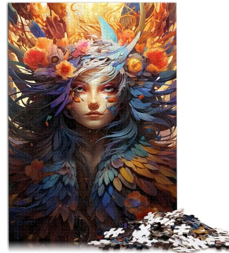 Puzzle mit 1000 Teilen für Erwachsene, Hexe in Farbe malen, für Erwachsene und Kinder ab 12 Jahren, Holzpuzzle, schwierig und anspruchsvoll, Größe: 50 x 75 cm