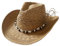 SunaOmni Unisex Adults Khaki Straw Cowboy Hat - Breathable, Sun Protection, Lightweight - Western, Festive - Medium/Large - Cowboy Hat