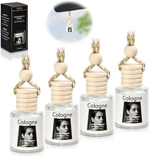 4 Pack Car Air Fresheners, Hanging Car Scents Air Fresheners,Cars Natural Essential Oil Diffuser Long Lasting Cute Air Freshener for Home, Perfume Cars Fragrances for Women/Men, New Car Gifts
