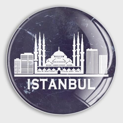 Türkei Istanbul City Skyline Silhouette Kühlschrankmagnete Glas kleine Magnete runde Magnete für Kühlschrank Schrank Schule Zuhause Küche Büro Klasse Whiteboards Schließfach Reisegeschenke