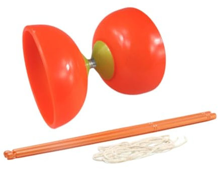 Fenteer Diabolo, Chinesisches JoJo-Set, Diabolo-Ballspielzeug, chinesisches Diabolo-Spielzeugset, Dreifachlager-Diabolo für Anfänger und Erwachsene, für den, Rot