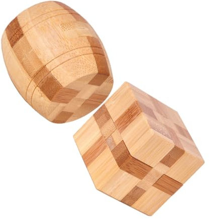Toyvian 2stücke Bamboo Educational Toy Ming Luban Lock Assembling Ball Puzzle Klassisches Denkspiel Mind Game FüR Jahren Kinder Fördert Geschicklichkeit Und Logisches Denken