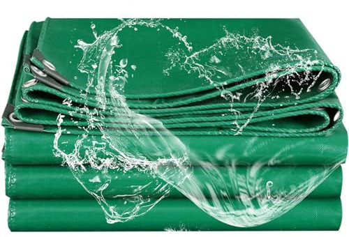 Bâche d'extérieur imperméable et réversible résistante de 3 x 6 m avec tissu épais de 650 g/m² pour une durabilité et une protection accrues