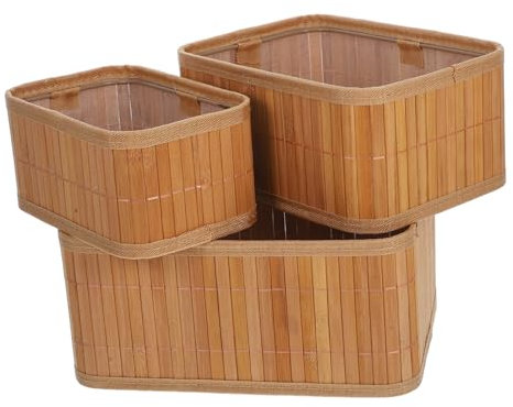 TOBBOMEY 3pièces Paniers De Rangement Osier Tressé Pour Bureau Organisation De Maquillage Et Jouets Pour Animaux Bacs De Rangement Pratiques Pour Étagères Et Bureau
