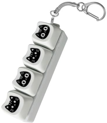 LEEQ Jouet Fidget Clavier pour Adultes, Anti Stress Jouet, Porte Clé Fidget Clavier Fidget Clicker Drôle Jouet Fidget Bouton pour Décompression Décoration, Motif de chat noir