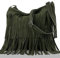 modamoda de T125 Damen Leder Wildleder Schultertasche Umhängetasche handmade in Italy, Farbe:Schwarzoliv