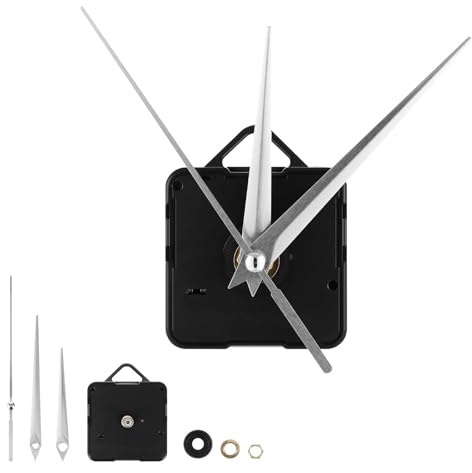 HOLIDYOYO Uhrwerk-Set Mit 3 Silberfarbenen Zeigern Geräuschloses Präzises Uhrwerk Für DIY Wanduhr Reparatur Und Heimdekoration Einfaches Für Zuhause Schule Hotel