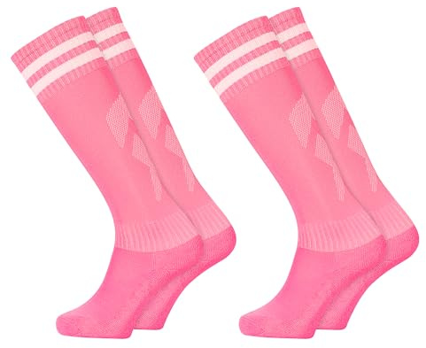 GRPSKCOS Fußball Socken Kinder, 2 Paar Fußball Stutzen Kinder Sport Jungen Mädchen Fussball Socken Kniestrümpfe Kleinkind Streifen Schule Uniform Strümpfe