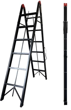 Woerther Escabeau Pliant 2m10 en Aluminium – Echelle Pliante – Léger, Compact & Ultra Résistant – 5 Marches Antidérapantes – Charge Max 150 kg – Usage Intérieur/Extérieur – Garantie 5 Ans
