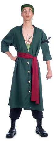 My Other Me Roronoa Zoro Kostüm für Erwachsene, Grün, mit Haarcreme, Ohrringe, Jacke, Halstuch, Schärpe und Hose, Größe M. Stöbern Sie zwischen Abenteuern und Herausforderungen im epischen Stil