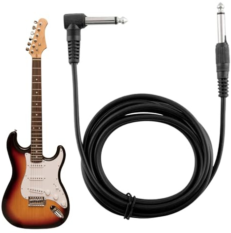 Jukeoiu Cavo Chitarra | Cavo con Riduzione Rumore Jack - Chitarra 6.35mm per Amplificatore | per Basso Casse Batteria Palco Studio Parti DJ Aux