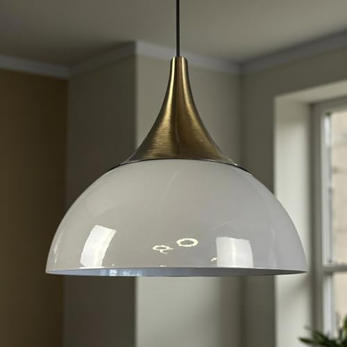 bamyum Yimpi-Kuppel Küchenlampe Hängend Vintage Ø30 cm, Lampenschirm Hängelampe Esstisch Wohnzimmer, Küche, Pendelleuchte Industrial Grau
