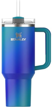 STANLEY 1913 Quencher H2.0 FlowState Trinkbecher 1.2L - Sea Glass Aura | Kühlt 11 Std. - 48 Std. eisgekühlt - Mit Strohhalm, Griff und Deckel - Spülmaschinenfest - BPA-frei