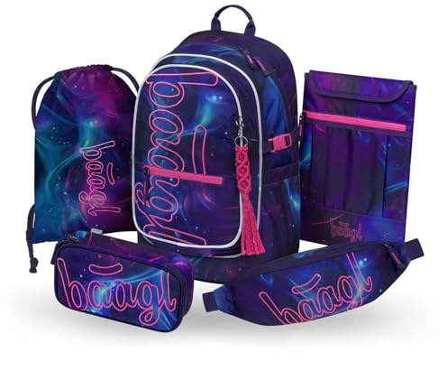 Baagl Schulrucksack Set Mädchen 5 Teilig Schultasche Grundschule - Nova
