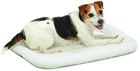MidWest Homes for Pets Modell 40224 Haustierbett für Hund/Katze, 61 cm lang, Fleece, bequemes Polster, passend für 61 cm lange Hundebox, pflegeleicht, maschinenwaschbar und trocknergeeignet, weiß