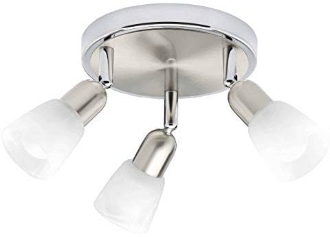 Brilliant Lampe Sofia Spotrondell 3flg eisen/chrom/weiß | 3x D45, E14, 40W, geeignet für Tropfenlampen (nicht enthalten) | Köpfe schwenkbar