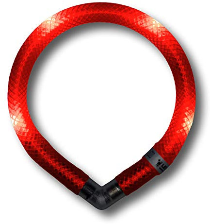 LEUCHTIE® Mini Leuchthalsband Hund batteriebetrieben, wasserdichtes LED Halsband, Leuchtband für Hunde 50 h Leuchtdauer, enorm hell für kleine Hunde, rot Größe 27,5
