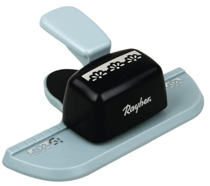Rayher Hobby 89757000 Bordüren-Stanzer, Daisys- Motivgröße,4,5cm, geeignet für Papier/Karton bis zu 200g/m², schwarz