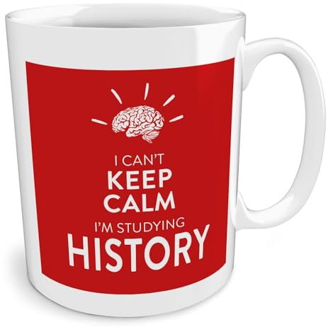 Black Raven Design - I Can't Keep Calm I'm Studying History, Ceramic Mug, 11fl oz