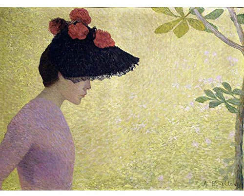 Wee Blue Coo Jeune Fille De Profil 1891 Aristide Joseph Bonaventure Maillol Art Print Poster Wall Decor 12X16 Inch