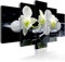 decomonkey Bilder Blumen Orchidee 200x100 cm XXL 5 Teilig Leinwandbilder Bild auf Leinwand Wandbild Kunstdruck Wanddeko Wand Wohnzimmer Wanddekoration Deko Natur Spa Zen