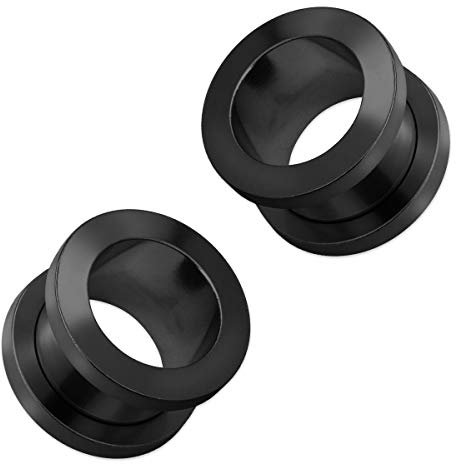 SoulCats 2er Set Flesh Tunnel Tunnelset in verschieden Größen schwarz, Größe: 12 mm, Farbe: Schwarz