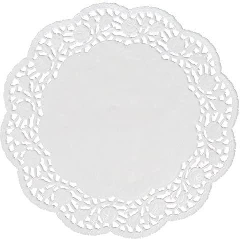VBS Papier Spitzendeckchen weiß 50 oder 20 Stück Tortendeckchen Tortensetzter Torten Ø 15,5 cm, 50 Stück