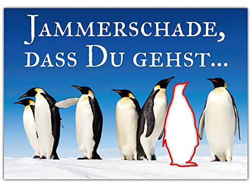 A4 XXL Abschiedskarte PINGUINE mit Umschlag - Klappkarte für Kollegen zur Rente Pension Mutterschaft Verabschiedung Ruhestand Karte von BREITENWERK