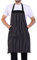 BIGHAS Adjustable Bib Apron with Long Ties for Women Men 18 Colors Chef Kitchen Cooking (Bk&wh Stripes)