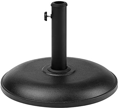 Pied de Parasol Rond en Béton Noir Diamètre 45 cm Structure Solide et Stable de 23 Kg Beliani