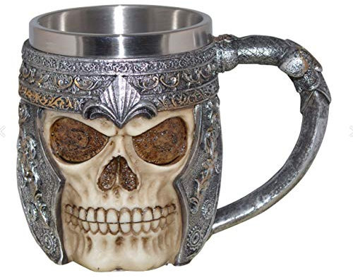Vogler 816-4639 Edler Vikinger Krieger Krug mit Metalleinsatz Vikings Wein Bier kelch