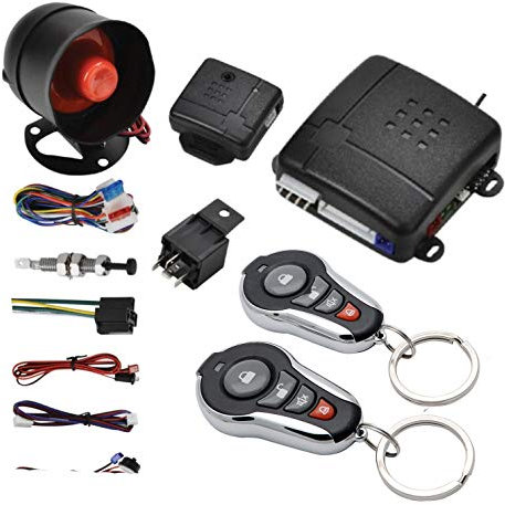MASO Auto Zentralverriegelung Universal Auto Remote Zentral-Kit Fahrzeug Türschloss mit Stoßsensor + Contorl Box + 2 Fernbedienung für Auto Zentralverriegelung