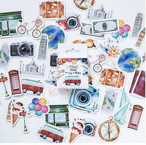Zonster 46pcs / Pack Eine Person Reise dekorative Aufkleber Adhesive Aufkleber DIY Dekoration Tagebuch Sticker Kinder Geschenk