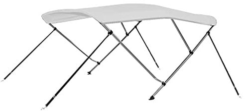 vidaXL Toldo Bimini de 3 Arcos para Barco Embarcación de Recreo Antimoho Correas de Nailon Ajustables Parasol de Lona Blanco 183x160x137 cm