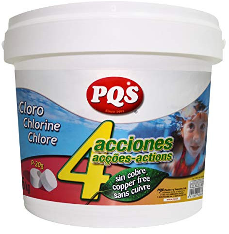 PQS Cloro 4 ACCIONES SIN Sulfato Cobre 5 KG Pastillas 20 Gramos